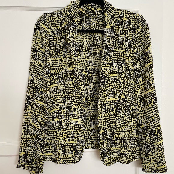 Diane von Furstenberg DVF Victor Print Lily Silk Light Jacket Blazer Yellow - Picture 1 of 9